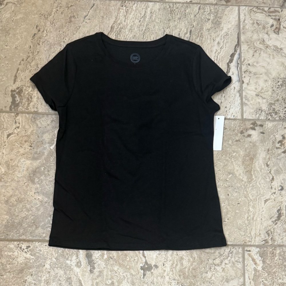 NWT Size Large (10/12) Wonder Nation Plain Black Top